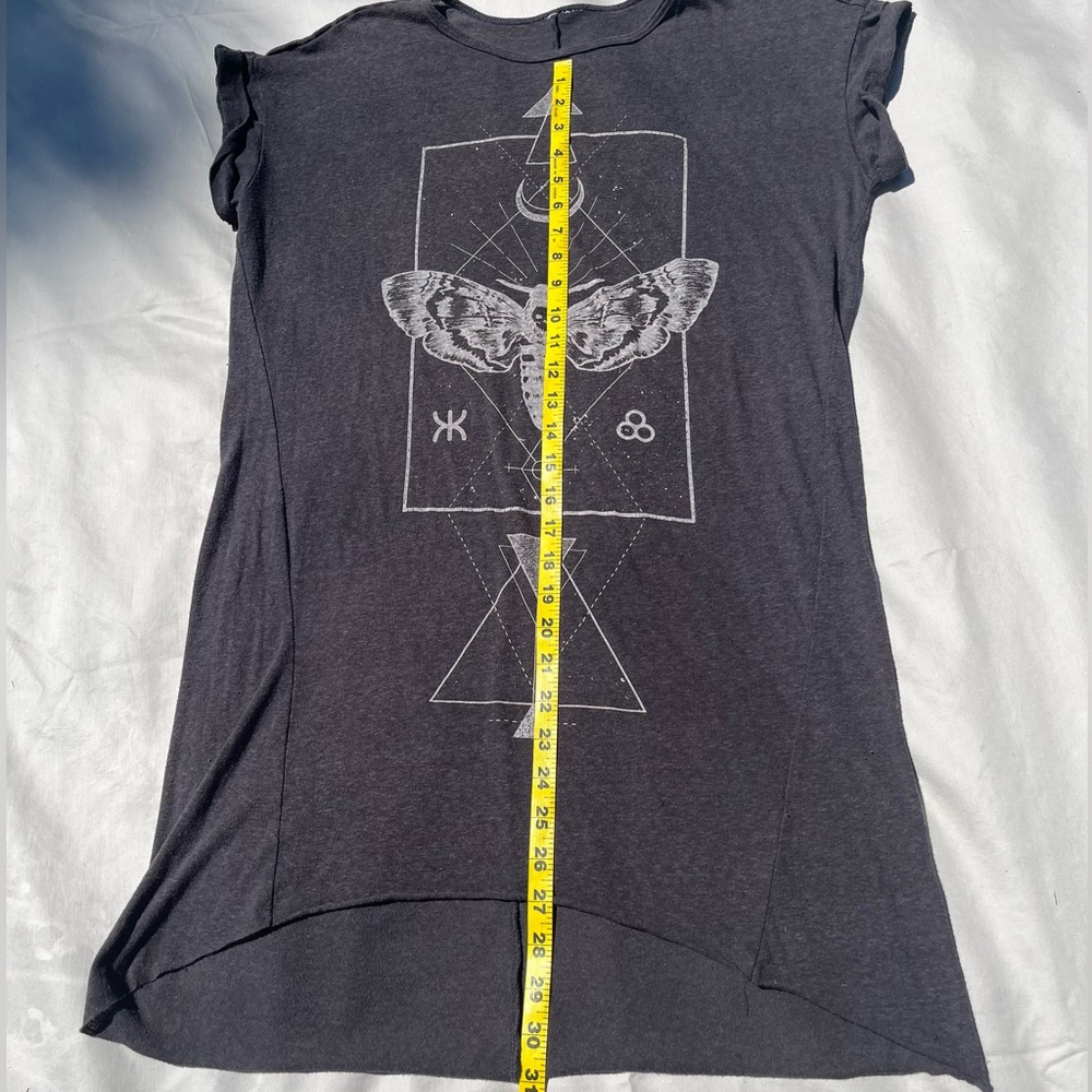 Graphic Witchy T-Shirt Dress with Moth Design - Picture 4 of 6
